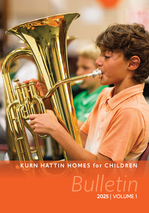 Student playing euphonium in KHH band