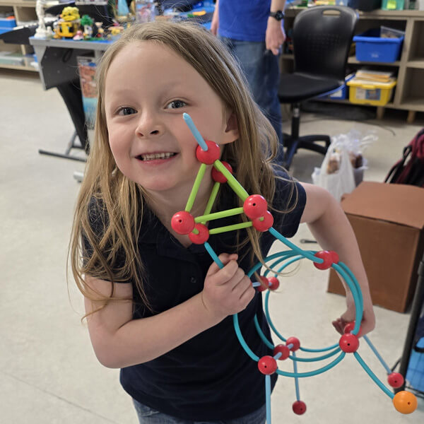 Girl working in a classroom smart lab