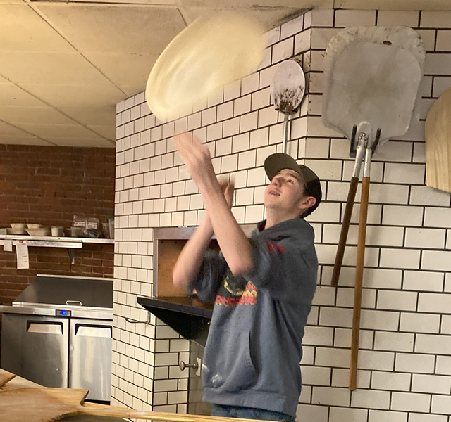 Tossing pie doe at Fireworks